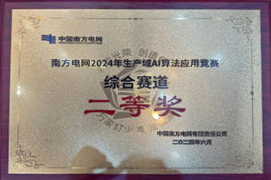 LEDONG.COM_乐动ledong（中国）荣获南方电网2024年生产域AI算法应用竞赛二等奖